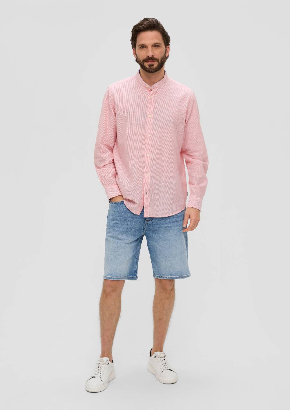 S.Oliver Regular: Hemd Aus Baumwoll-Leinen-Mix