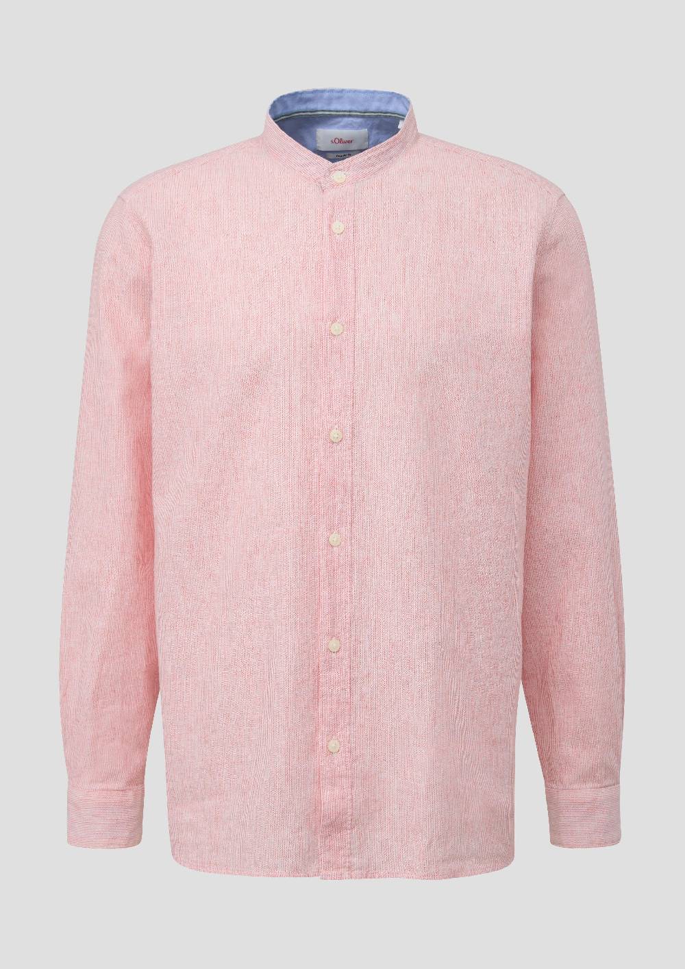 S.Oliver Regular: Hemd Aus Baumwoll-Leinen-Mix