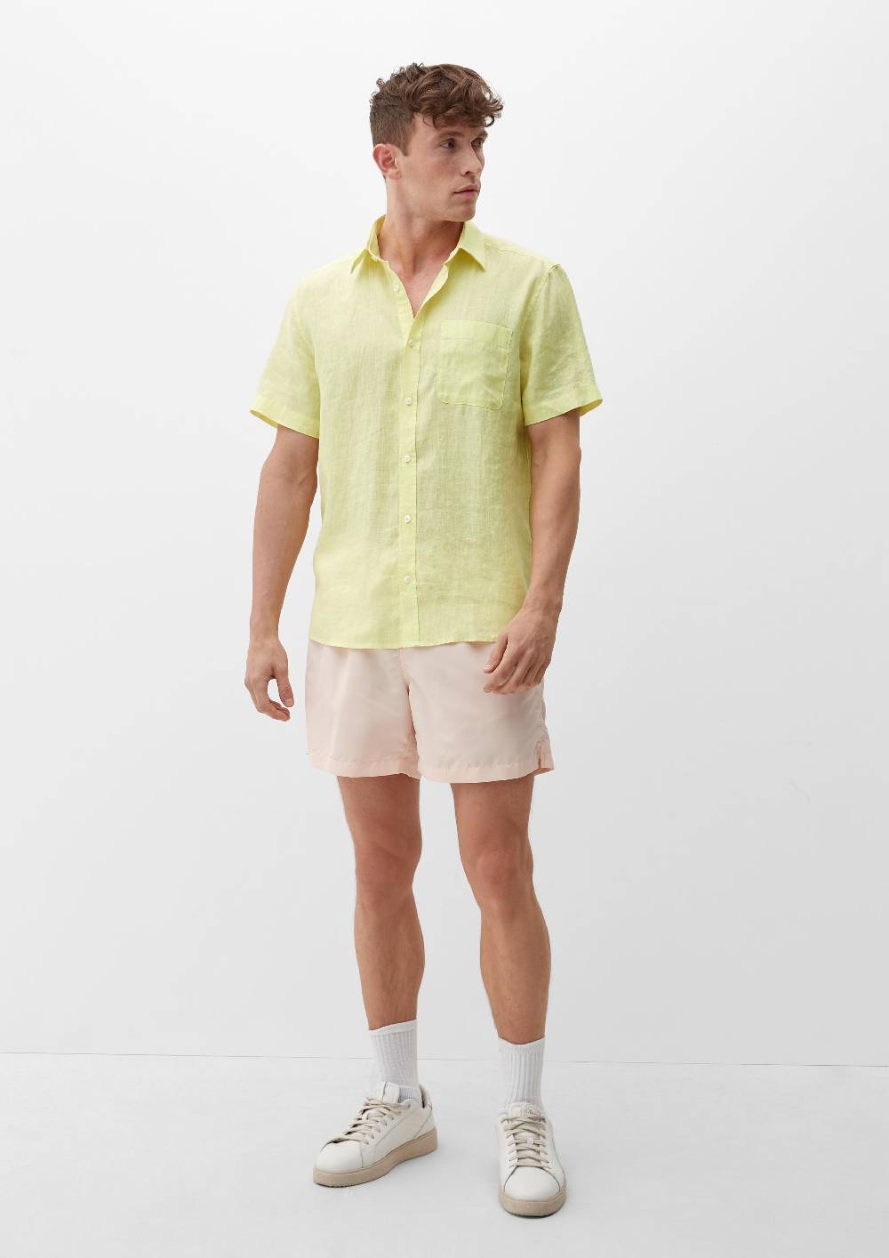 S.Oliver Regular: Kurzarmhemd Aus Leinen