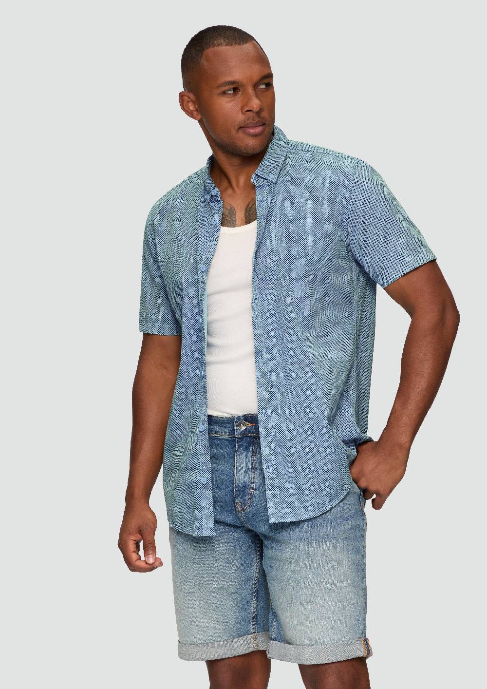 S.Oliver Regular: Kurzarmhemd Mit All-over-Print