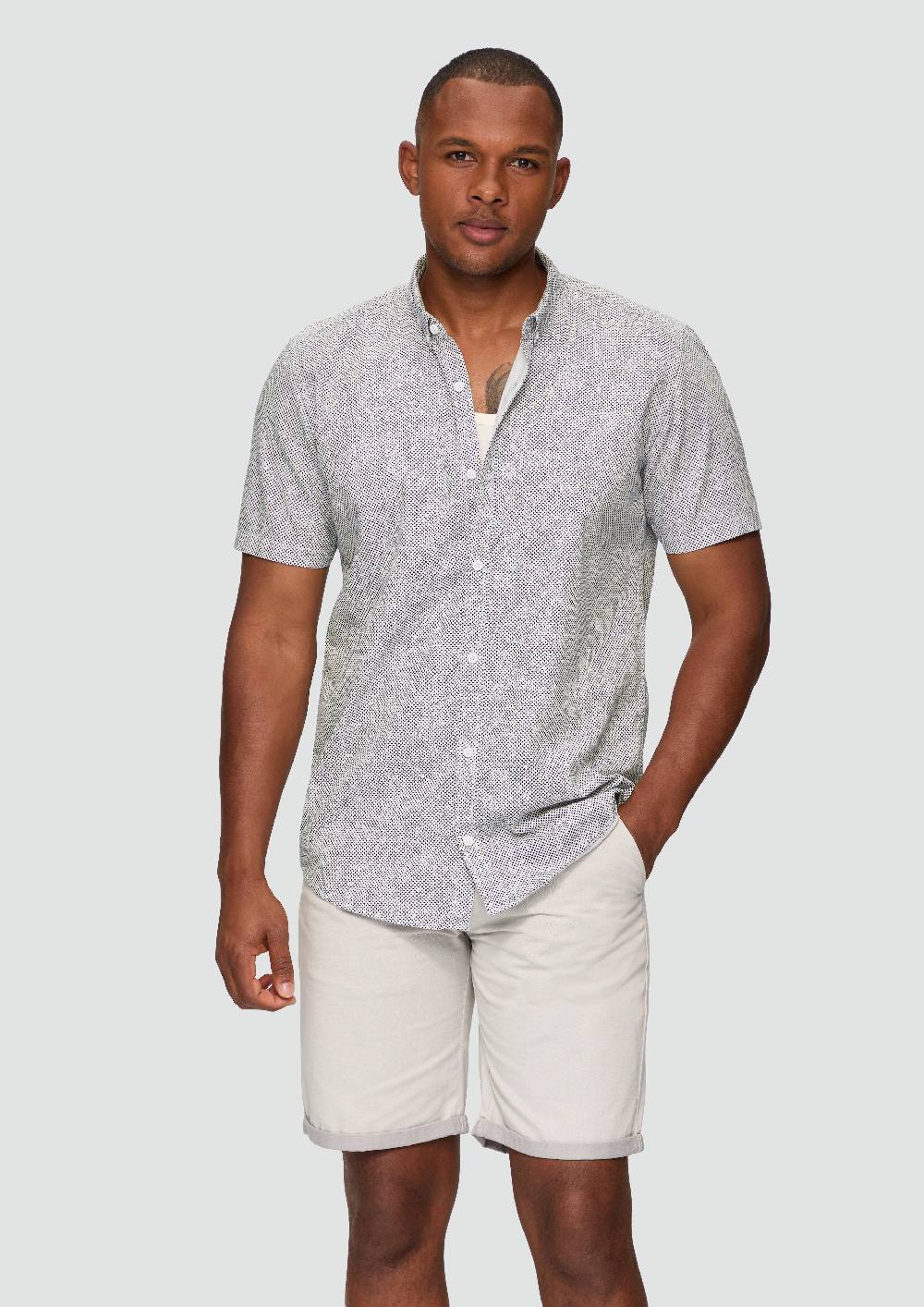 S.Oliver Regular: Kurzarmhemd Mit All-over-Print