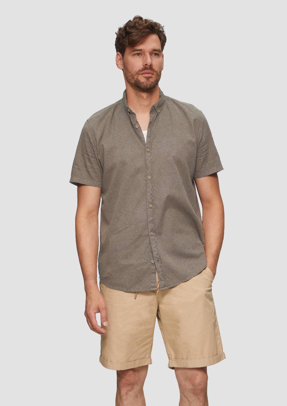 S.Oliver Regular: Kurzarmhemd Mit All-over-Print