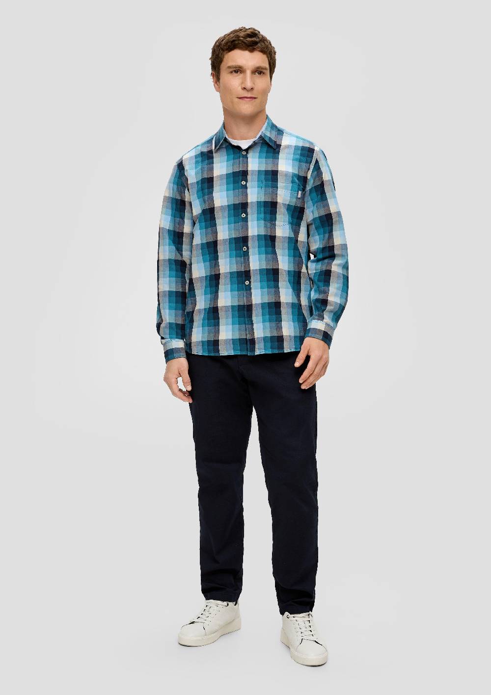 S.Oliver Regular: Langarmhemd Aus Baumwolle