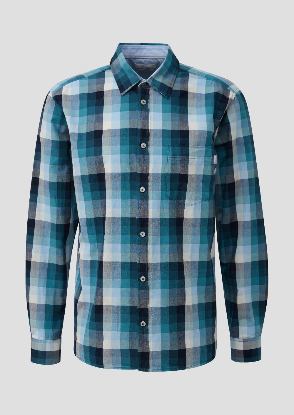 S.Oliver Regular: Langarmhemd Aus Baumwolle