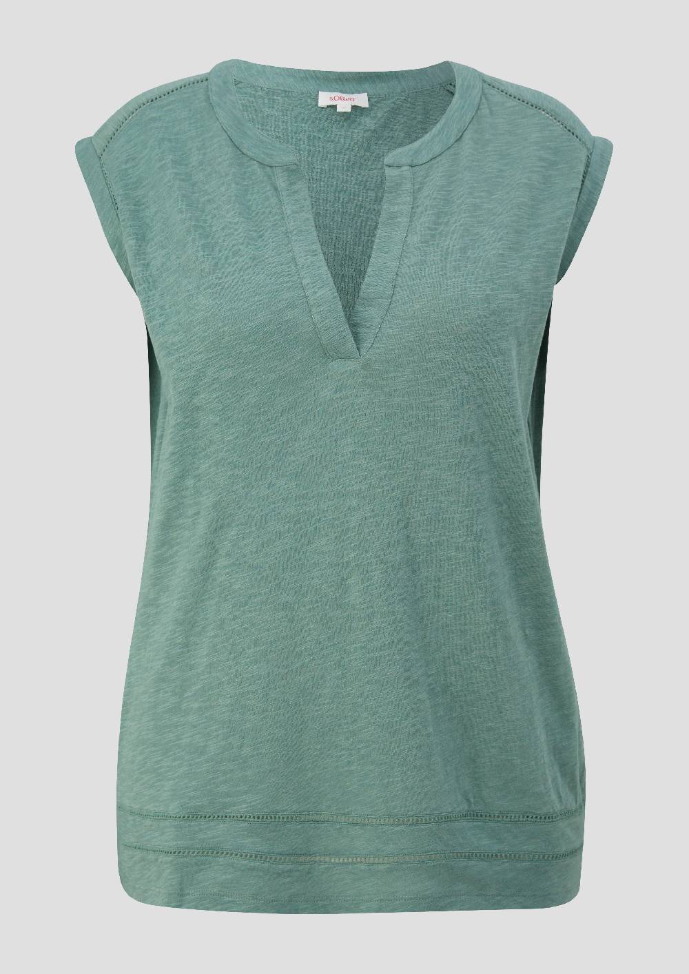 S.Oliver Relaxed-Fit-Shirt Mit Spitzen-Details