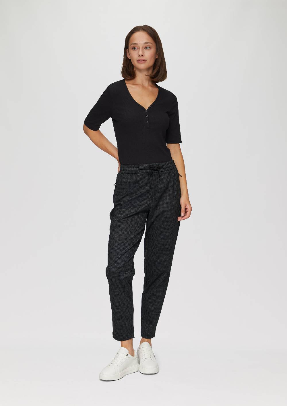 S.Oliver Relaxed: Jogpant In Karo-Optik