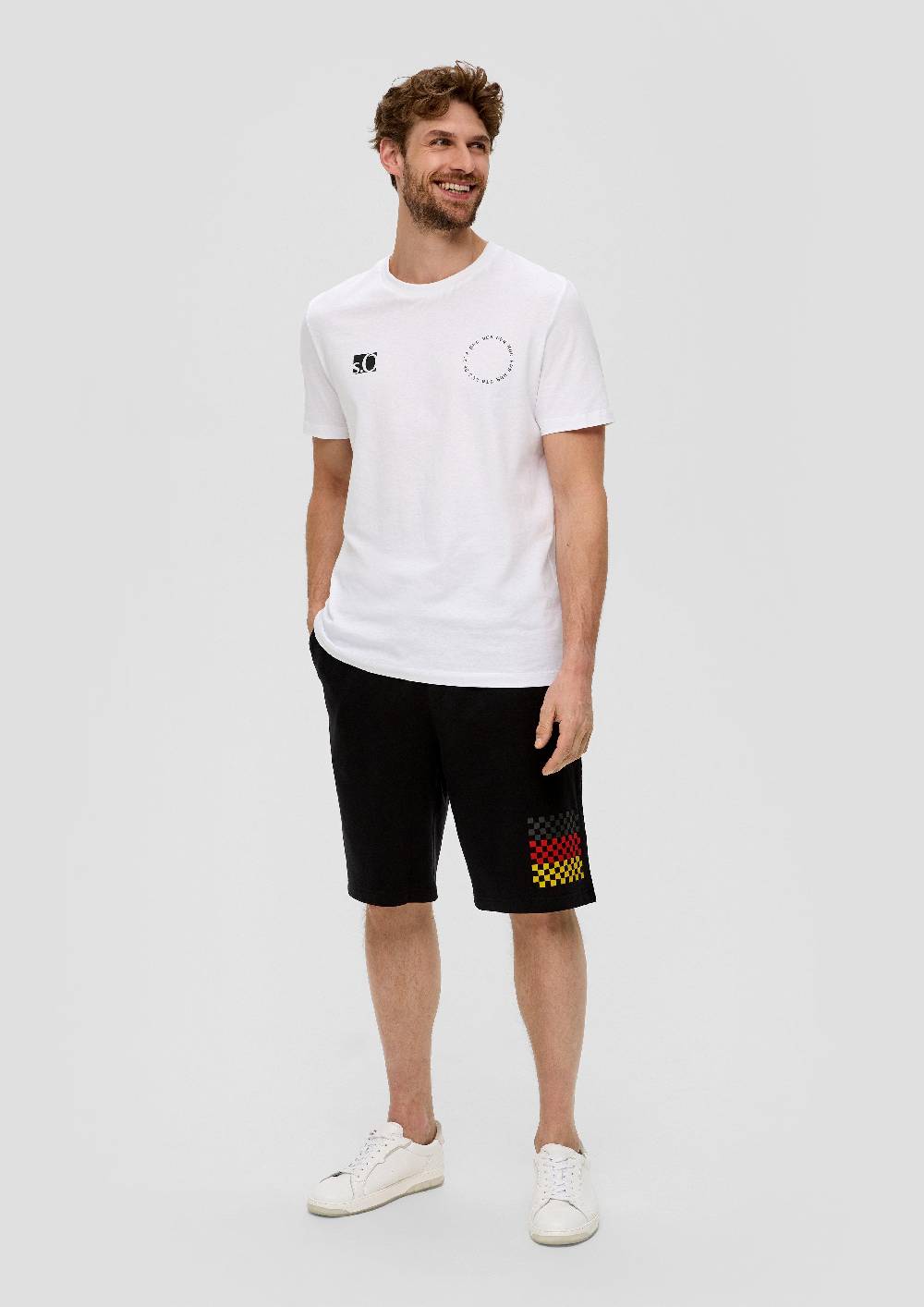 S.Oliver Relaxed: Unisex Bermuda Mit EM-Print