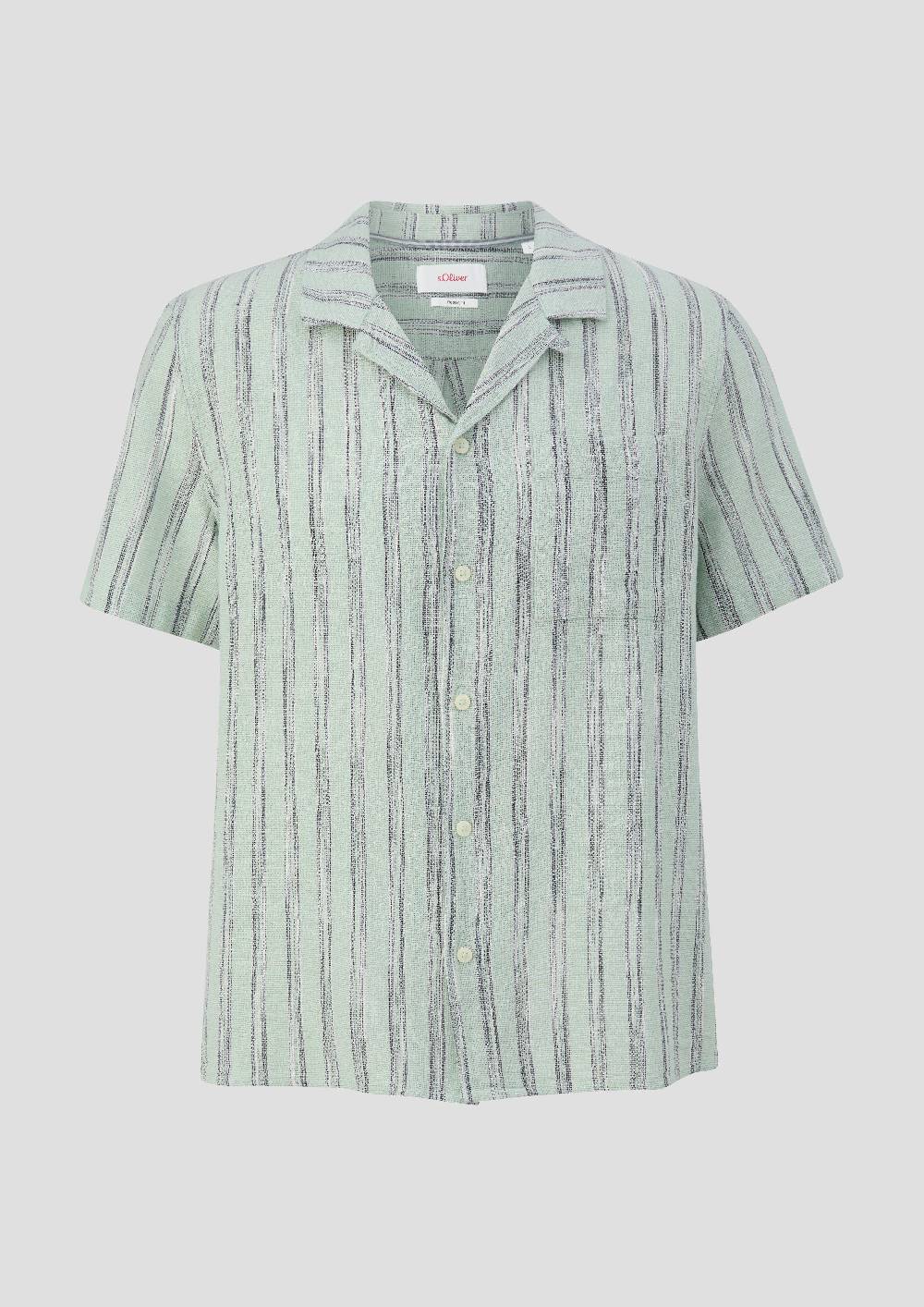 S.Oliver Resort Fit: Kurzarmhemd Aus Leinenmix