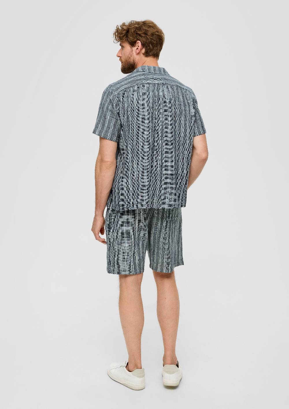 S.Oliver Resort Fit: Kurzarmhemd Aus Leinenmix