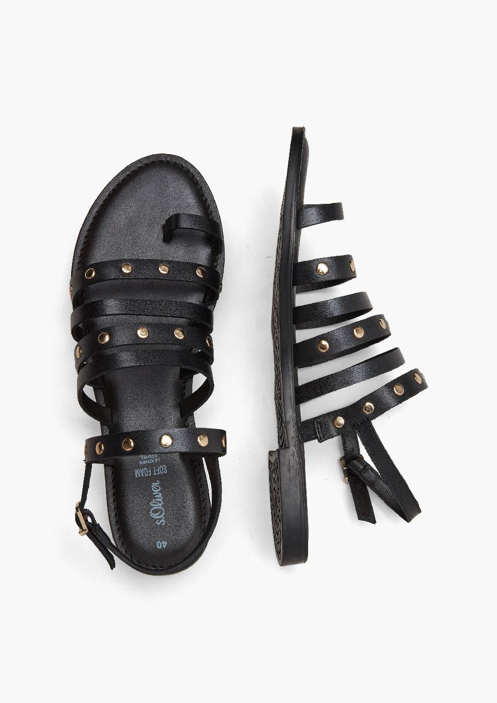 S.Oliver Riemchen-Sandalen Aus Echtleder