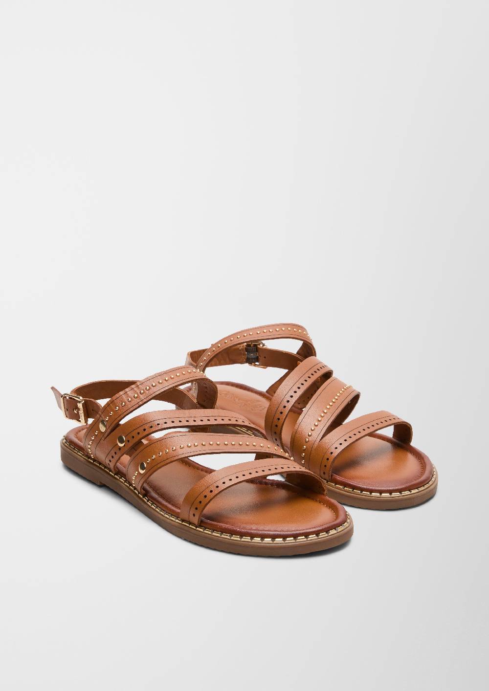 S.Oliver Riemchen-Sandalen Aus Echtleder