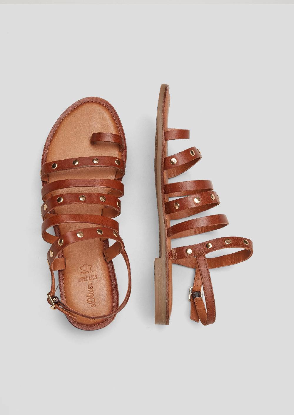 S.Oliver Riemchen-Sandalen Aus Echtleder