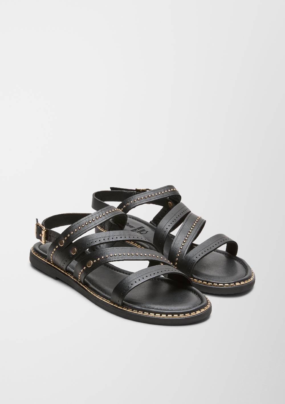 S.Oliver Riemchen-Sandalen Aus Echtleder