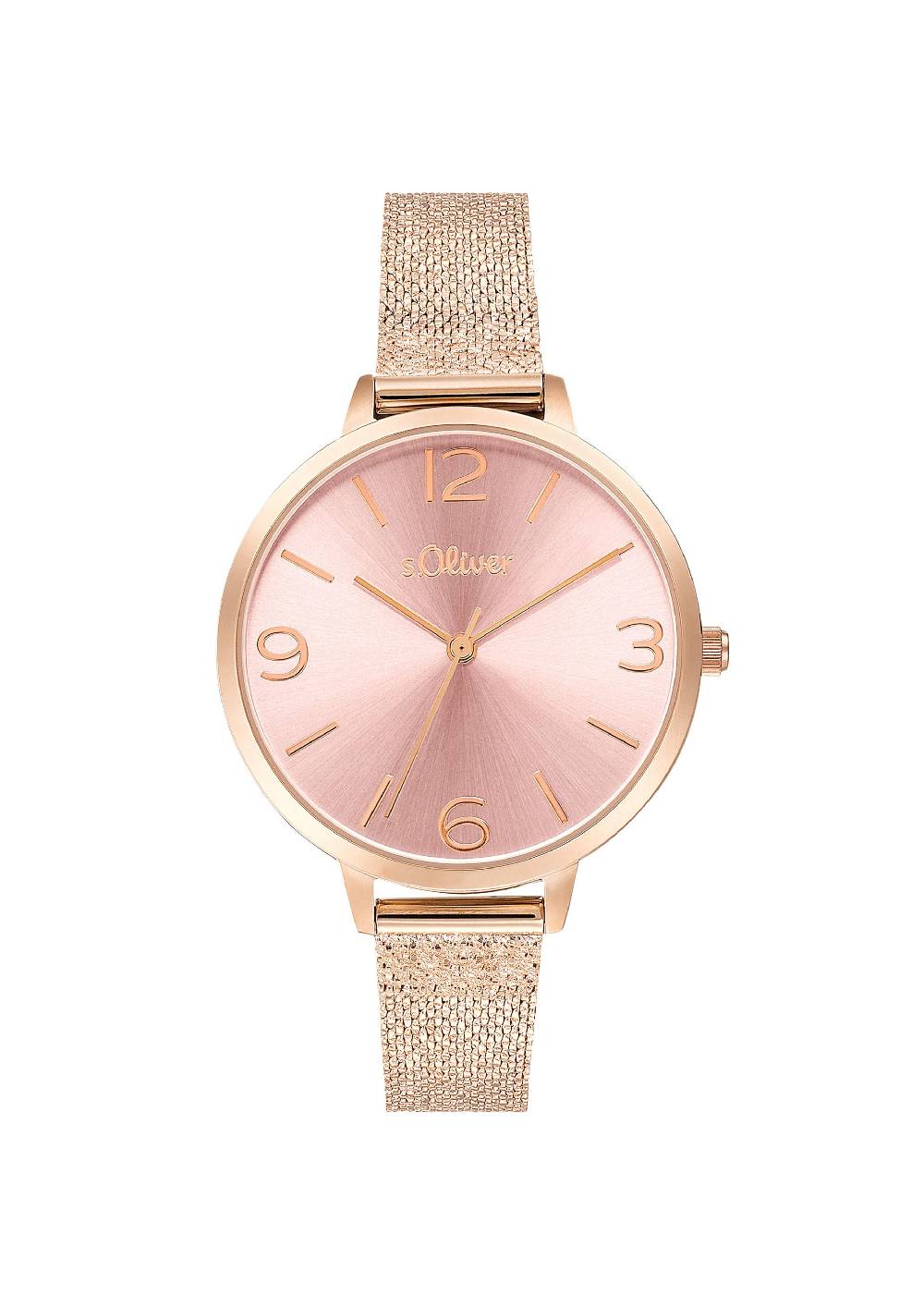 S.Oliver Roségoldene Armbanduhr Mit Metallband