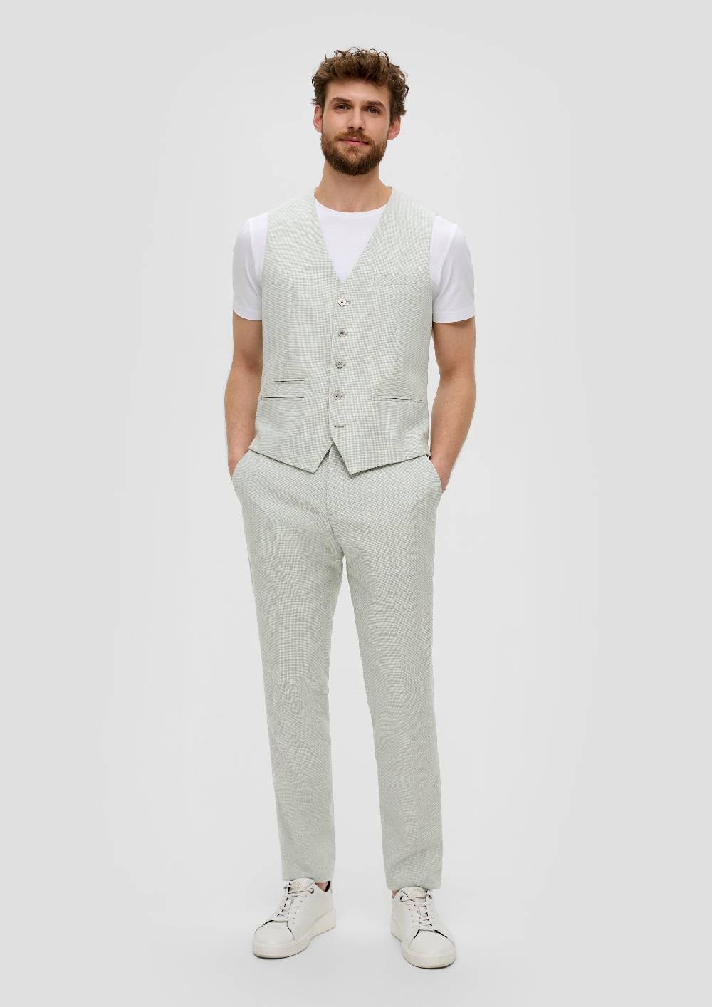 S.Oliver S.O PURE: Anzugweste Aus Leinenmix