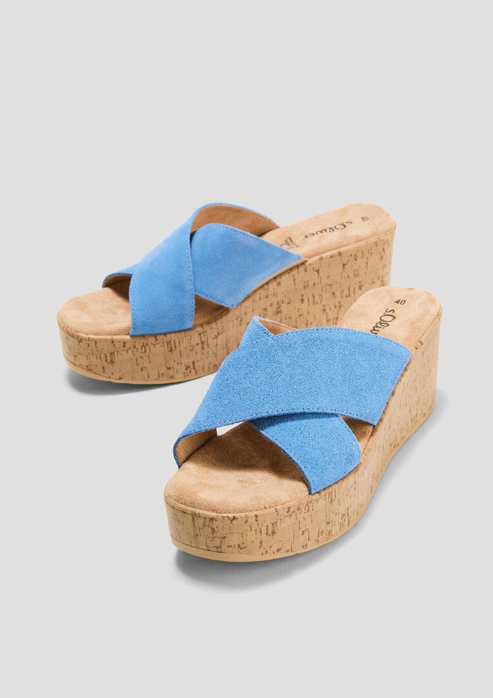 S.Oliver Sandalen Aus Leder Mit Keilabsatz