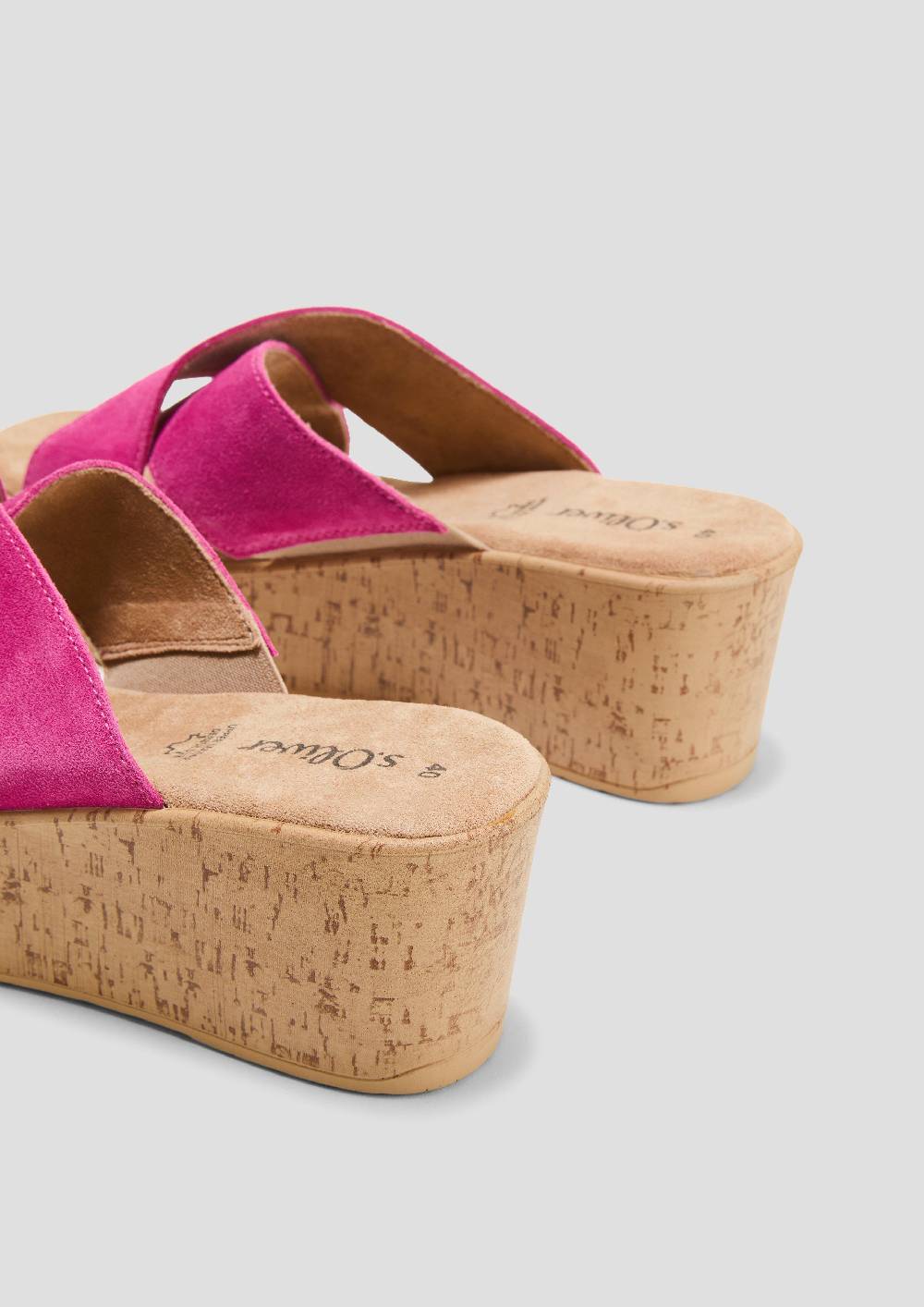 S.Oliver Sandalen Aus Leder Mit Keilabsatz