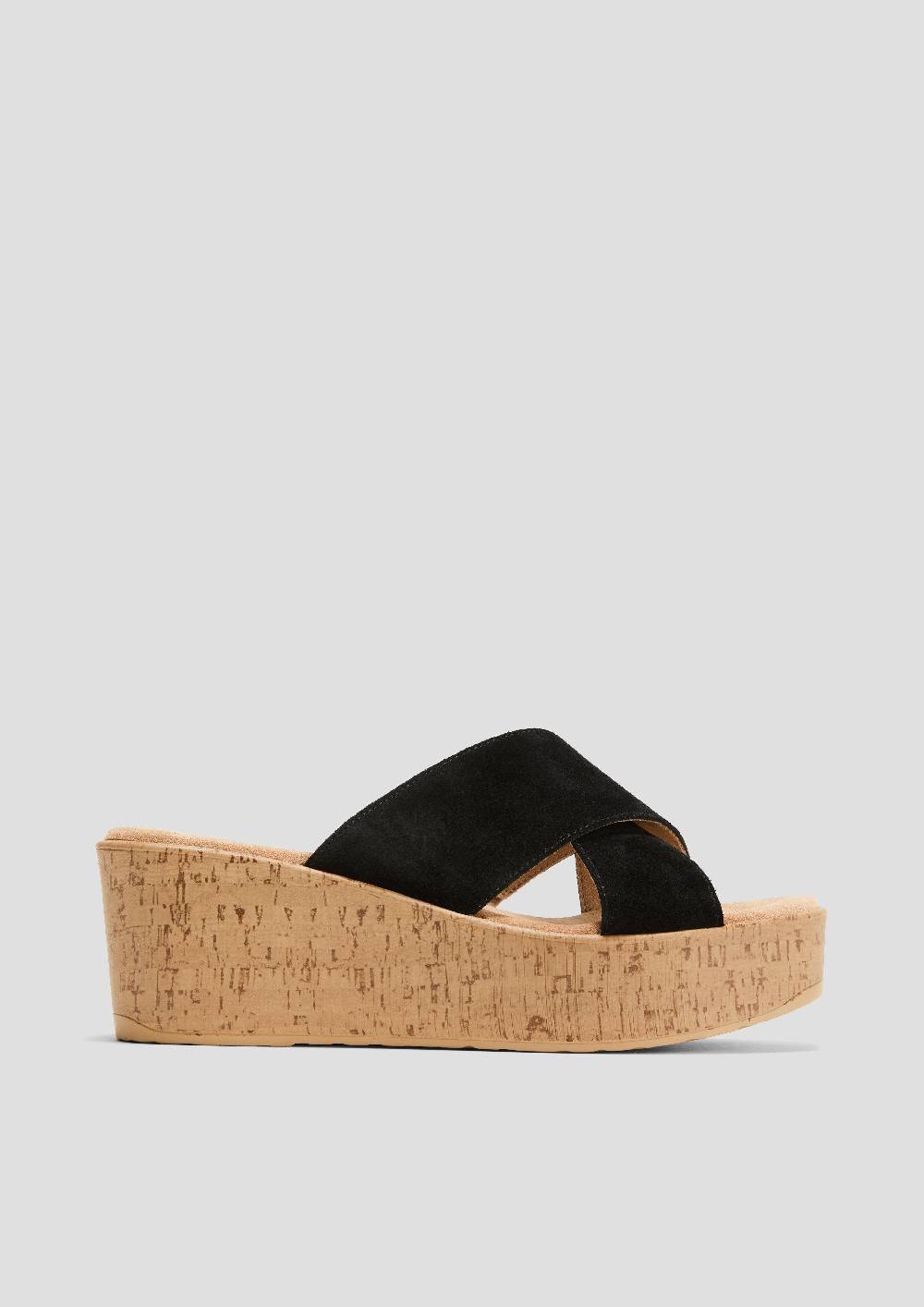 S.Oliver Sandalen Aus Leder Mit Keilabsatz