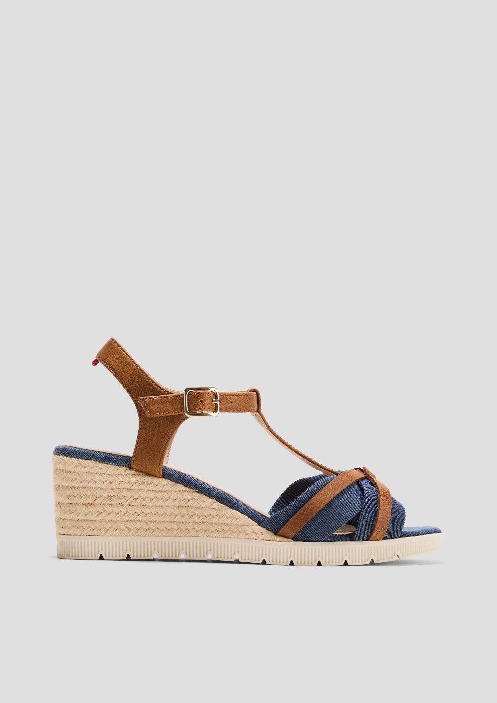 S.Oliver Sandalen Mit Keilabsatz Und Logo-Detail