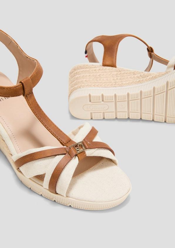 s.Oliver Sandalen mit Keilabsatz und Logo-Detail