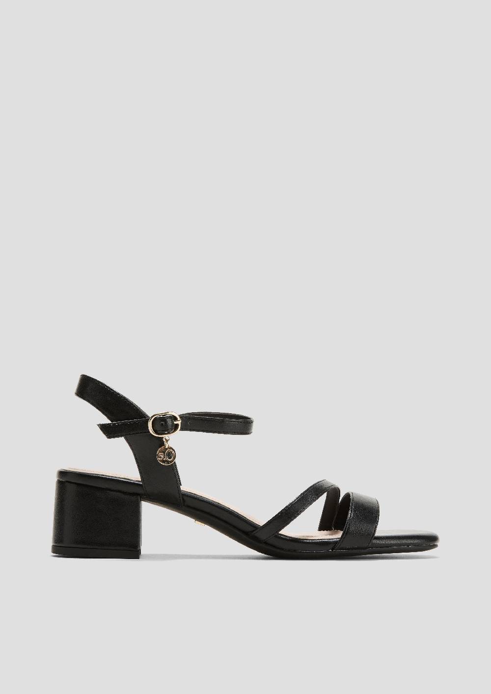 S.Oliver Sandalen Mit Logo-Detail Und Blockabsatz