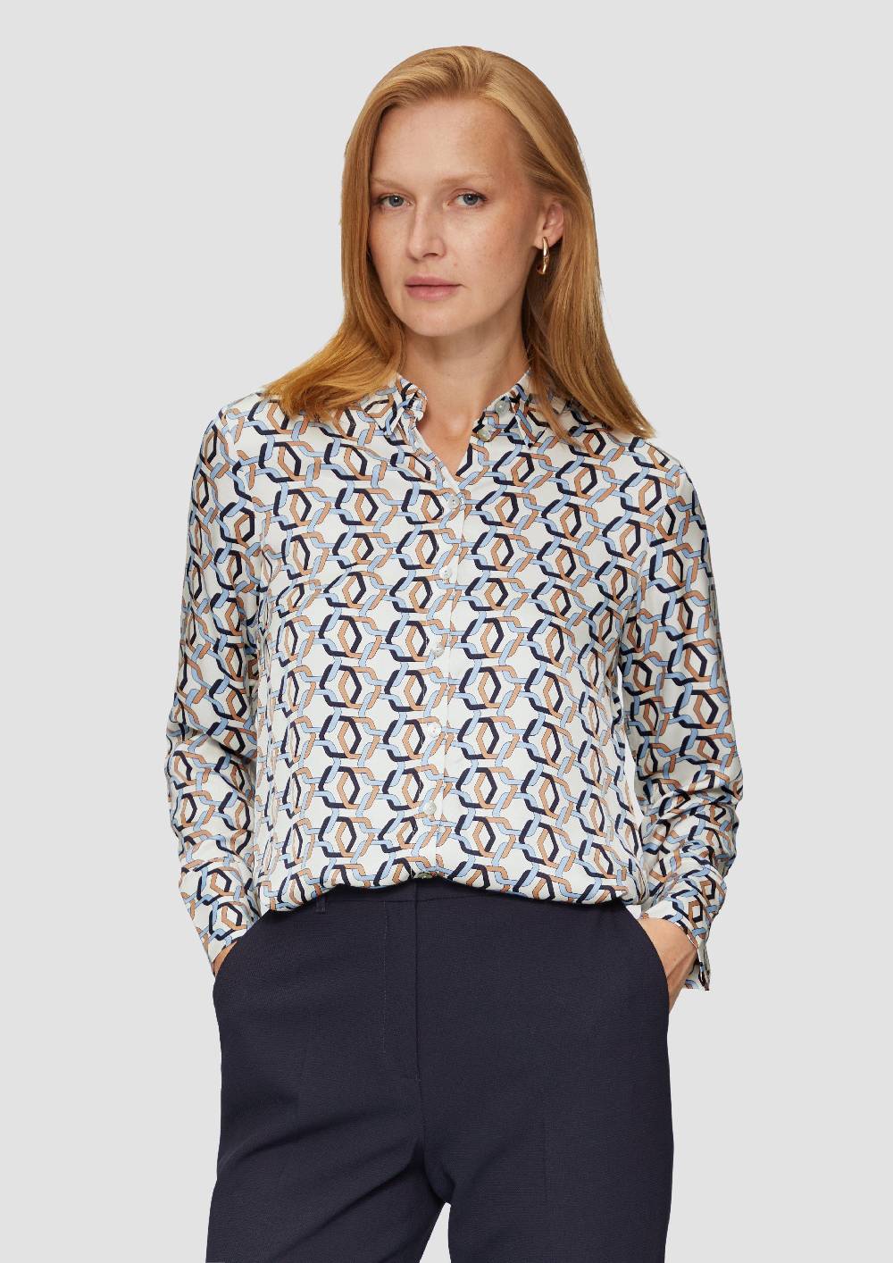 S.Oliver Satin-Bluse Mit All-over-Print