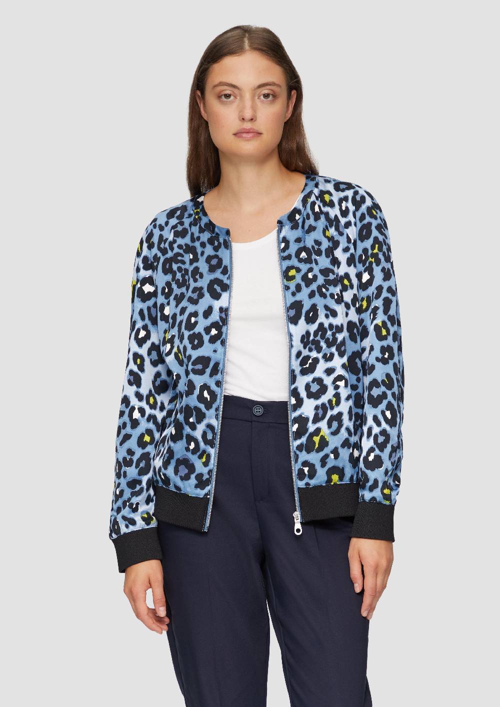 S.Oliver Satinblouson Mit Leo-Print