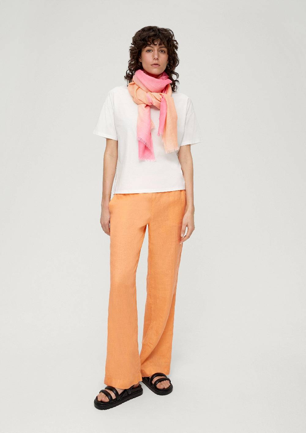 S.Oliver Schal Aus Lyocellmix Mit Leinen