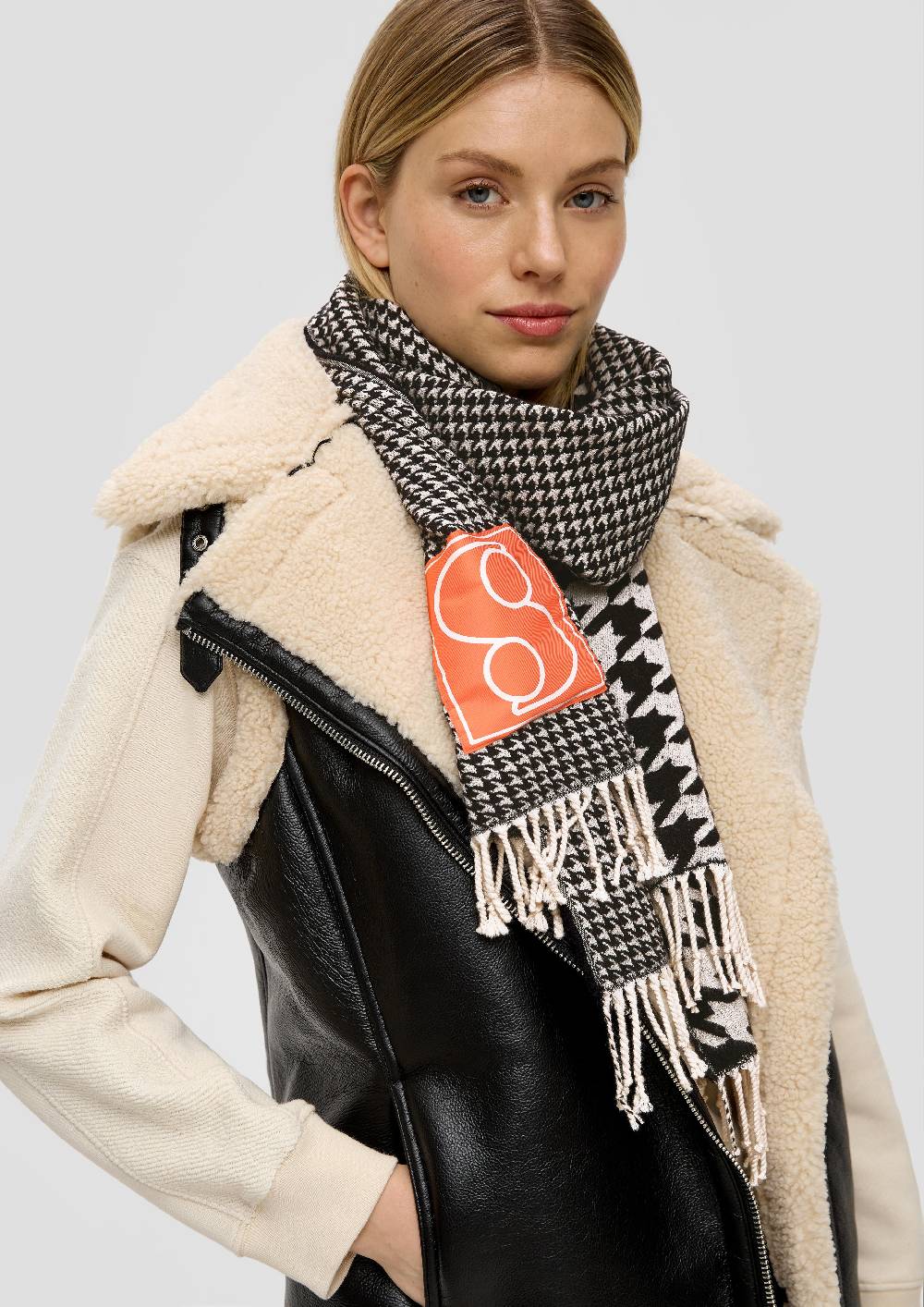 S.Oliver Schal Mit Hahnentritt-Muster