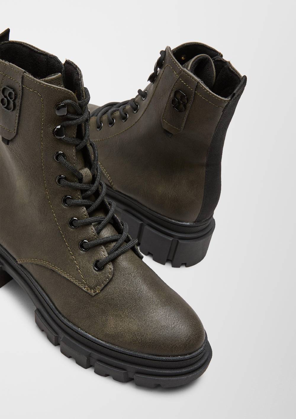 S.Oliver Schnürboots In Leder-Optik