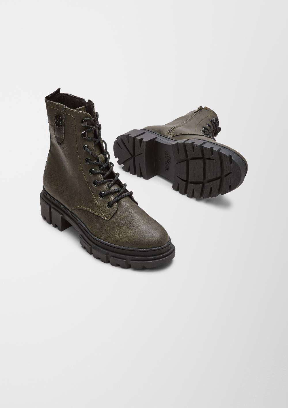 S.Oliver Schnürboots In Leder-Optik