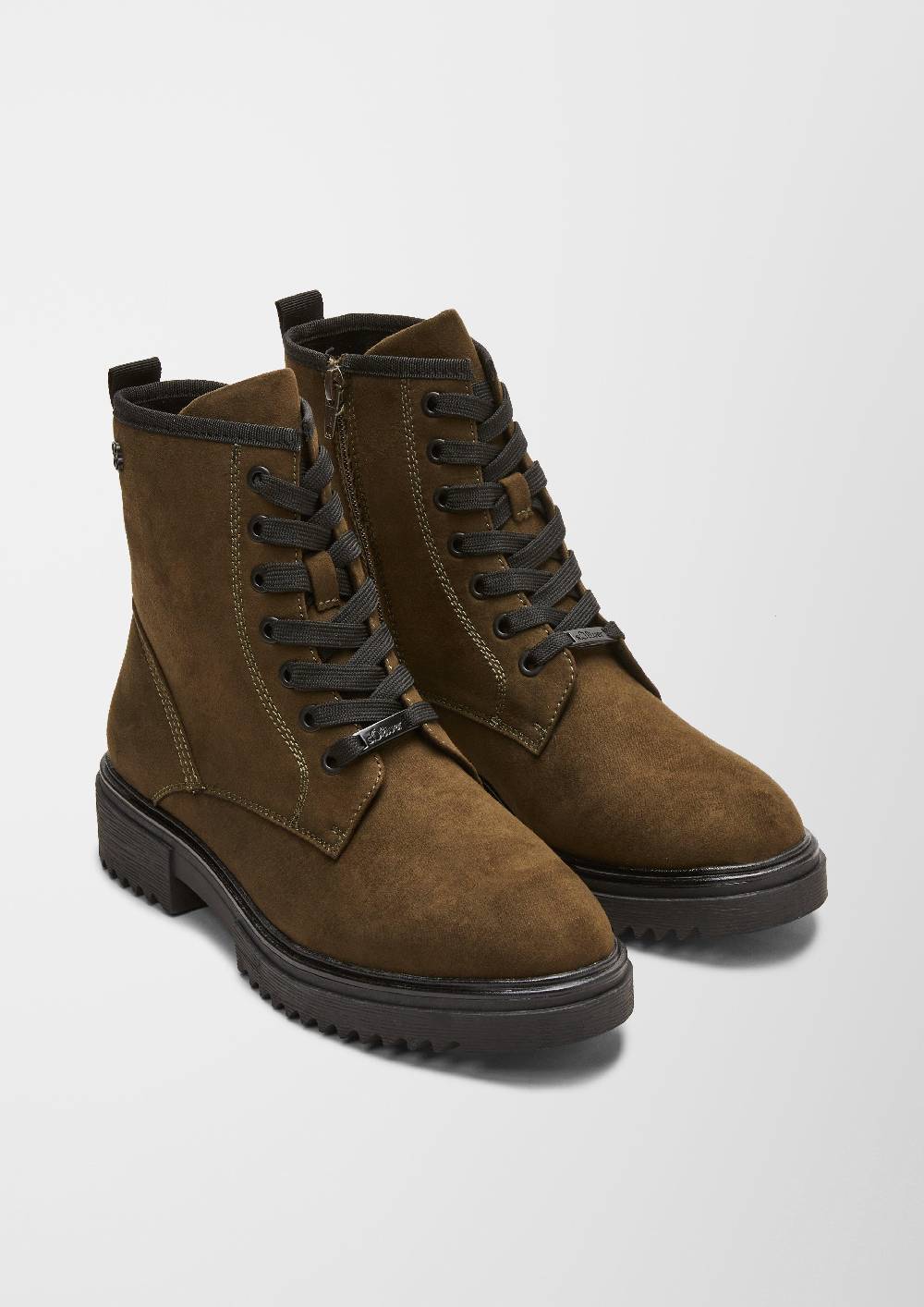 S.Oliver Schnürboots In Veloursleder-Optik