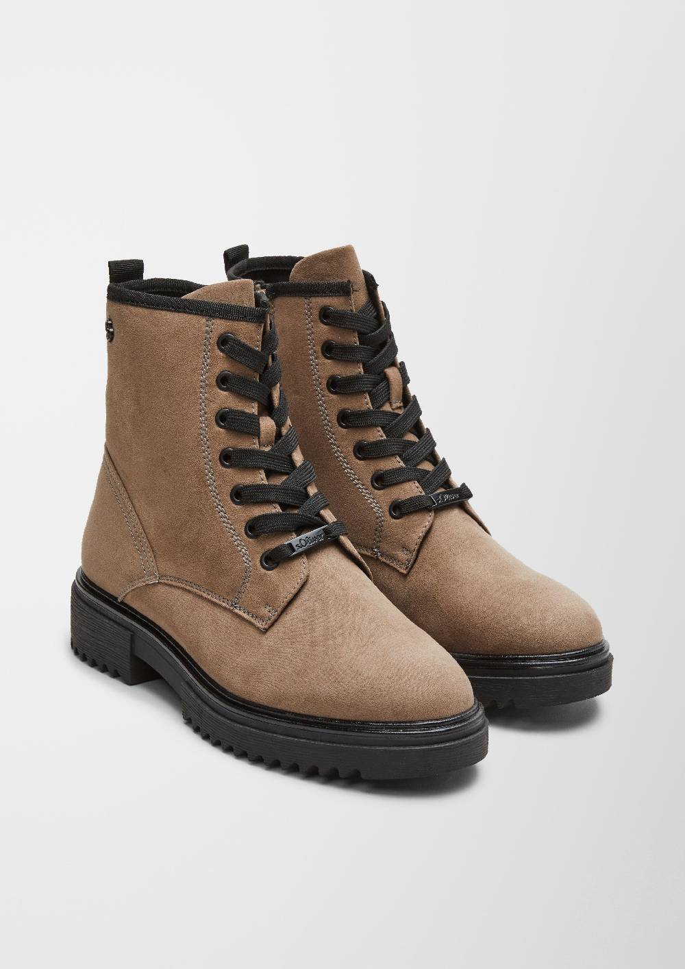 S.Oliver Schnürboots In Veloursleder-Optik