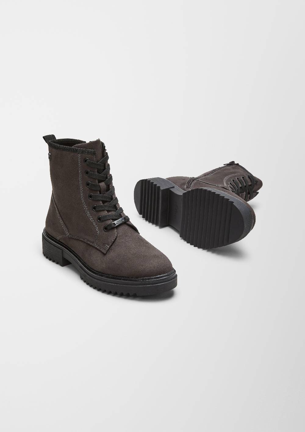 S.Oliver Schnürboots In Veloursleder-Optik