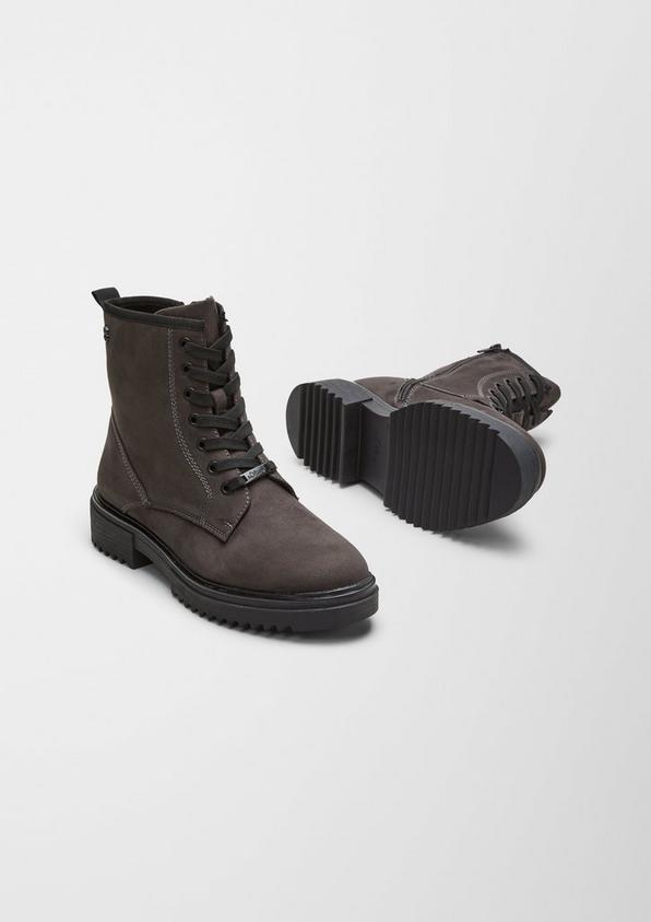 s.Oliver Schnürboots in Veloursleder-Optik