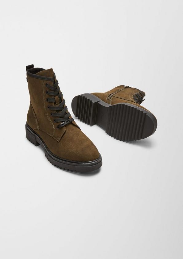 s.Oliver Schnürboots in Veloursleder-Optik