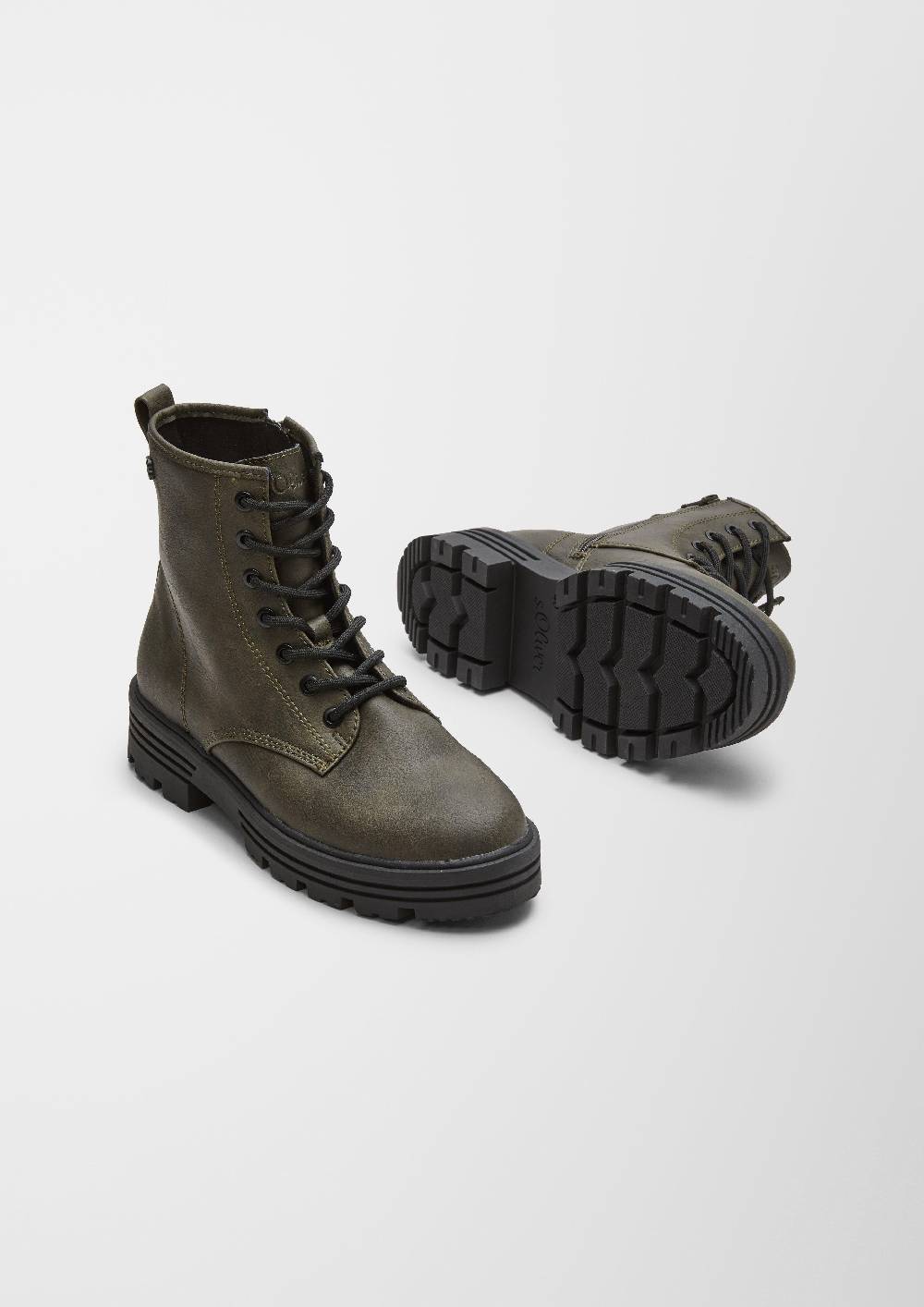 S.Oliver Schnürstiefel Aus Kunstleder