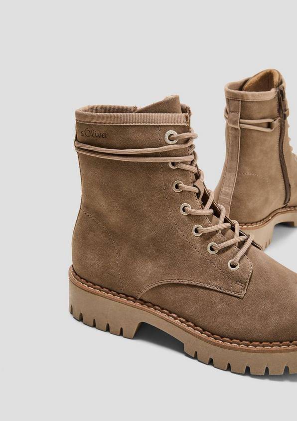 s.Oliver Schnürstiefel in Leder-Optik