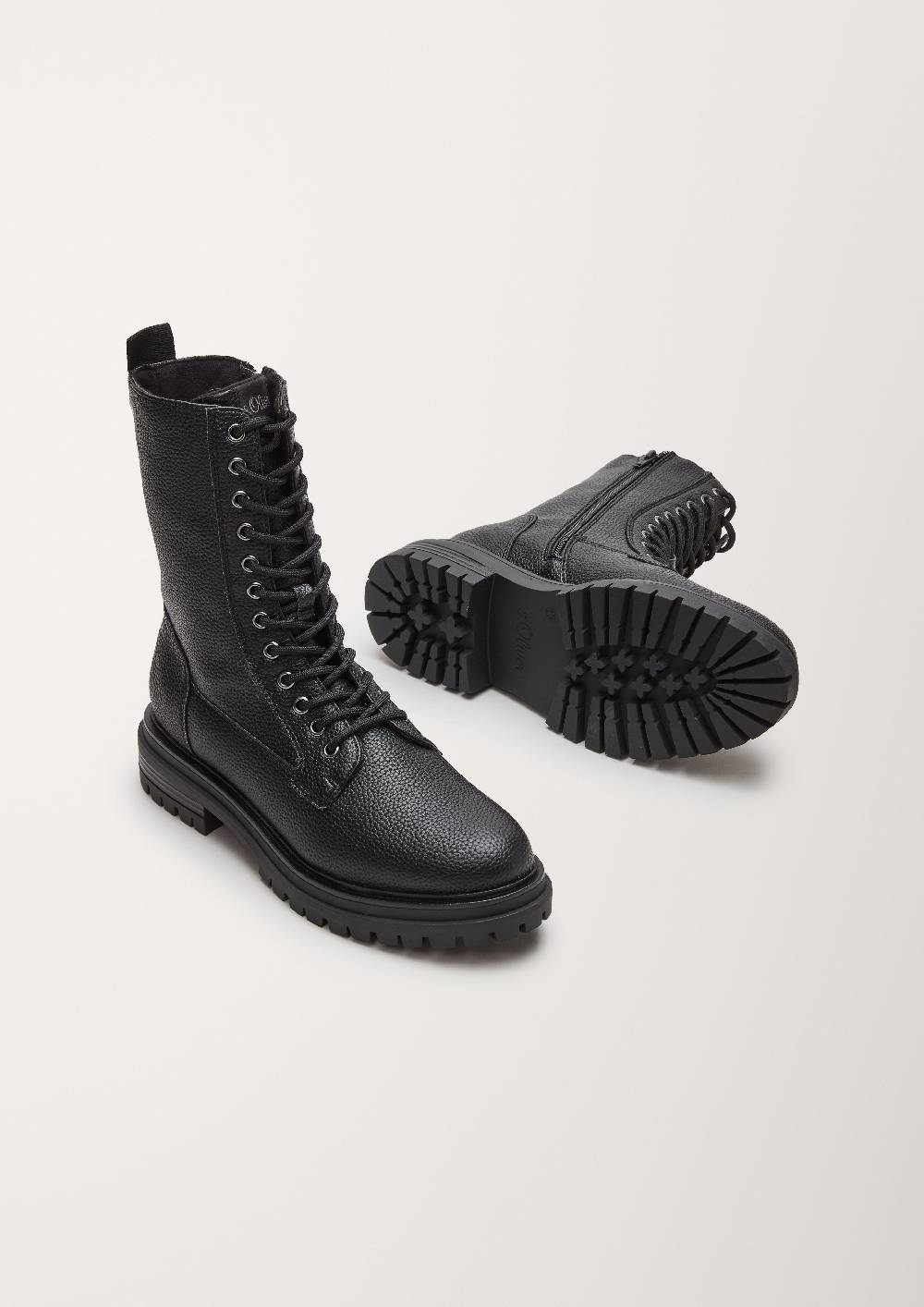 S.Oliver Schnürstiefel In Lederoptik