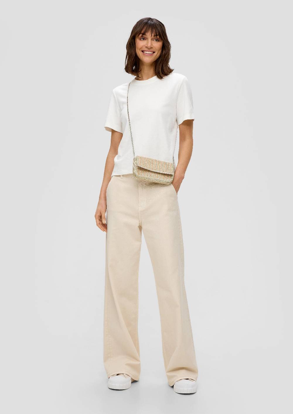 S.Oliver Schultertasche Mit Schmuckperlen