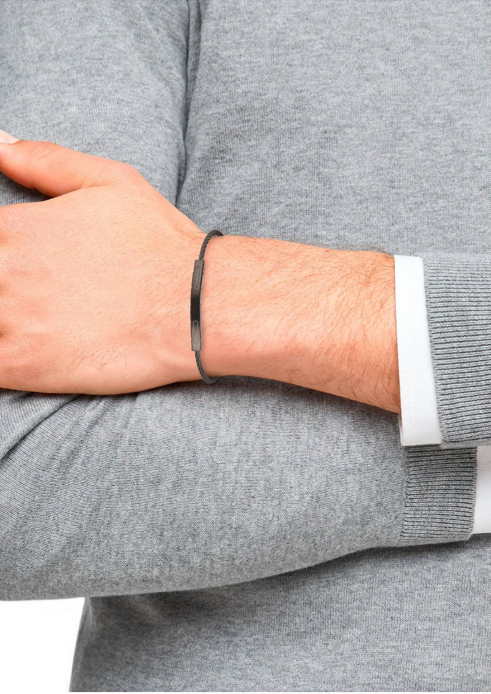S.Oliver Schwarzes Armband Aus Edelstahl