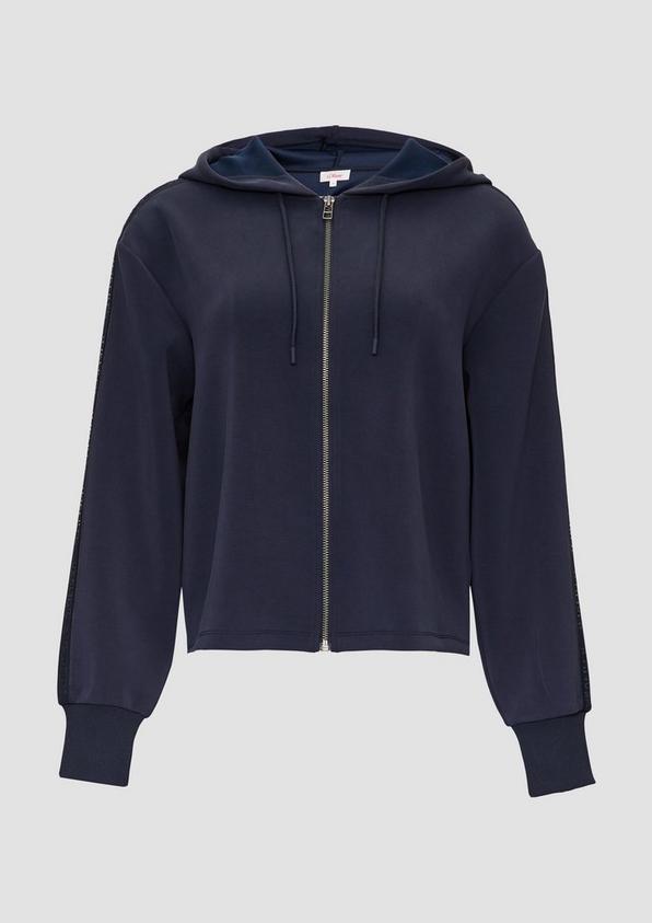 s.Oliver Scuba-Sweatjacke mit Kapuze und Logo-Tape