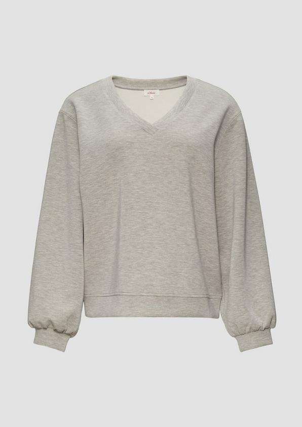 s.Oliver Scuba-Sweatshirt mit V-Ausschnitt