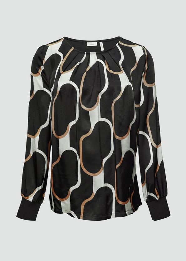 s.Oliver Shirt im Fabricmix mit Raff-Details