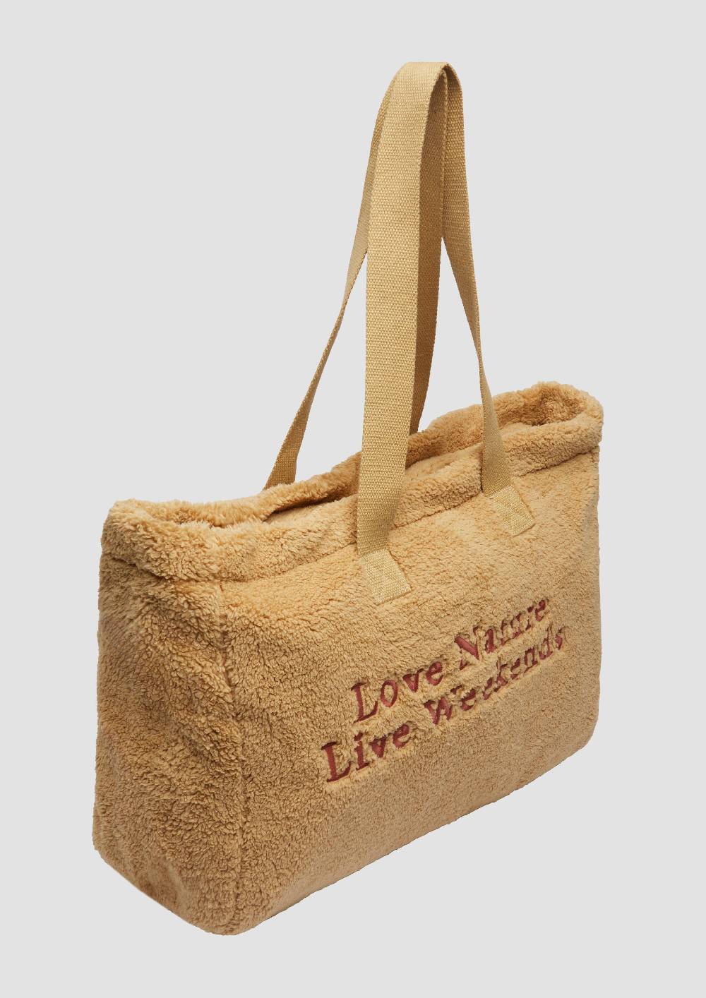 S.Oliver Shopper Aus Teddyplüsch Mit Stickerei