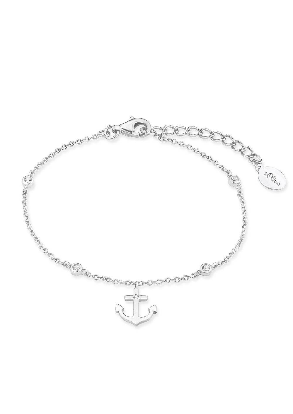 S.Oliver Silber-Armband Mit Anker-Anhänger