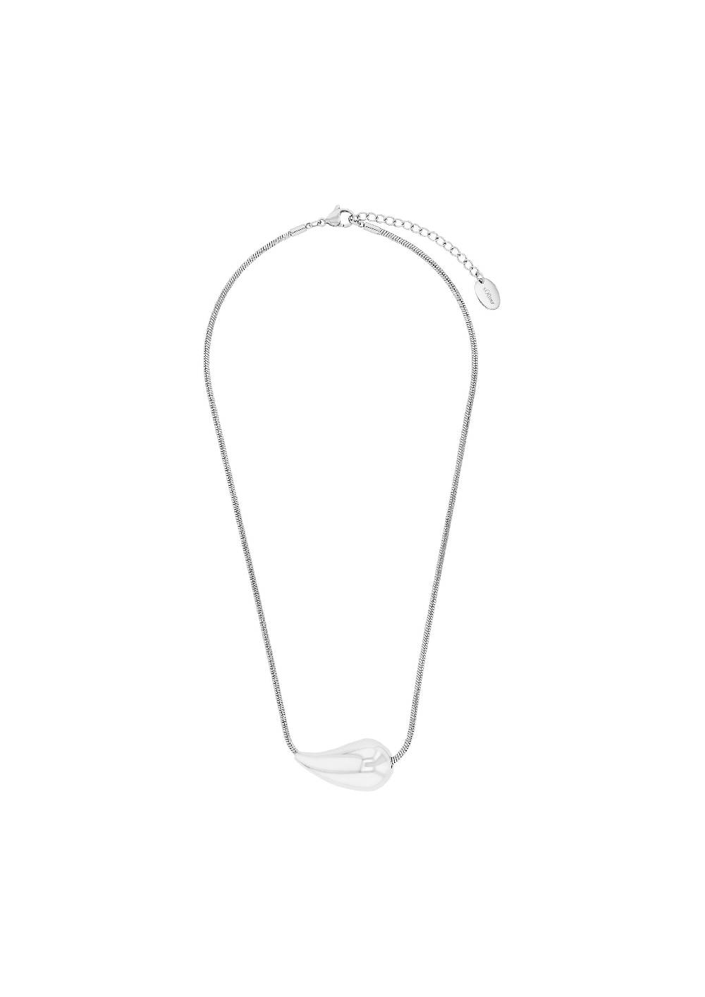 S.Oliver Silber-Halsskette Mit Perlen-Anhänger