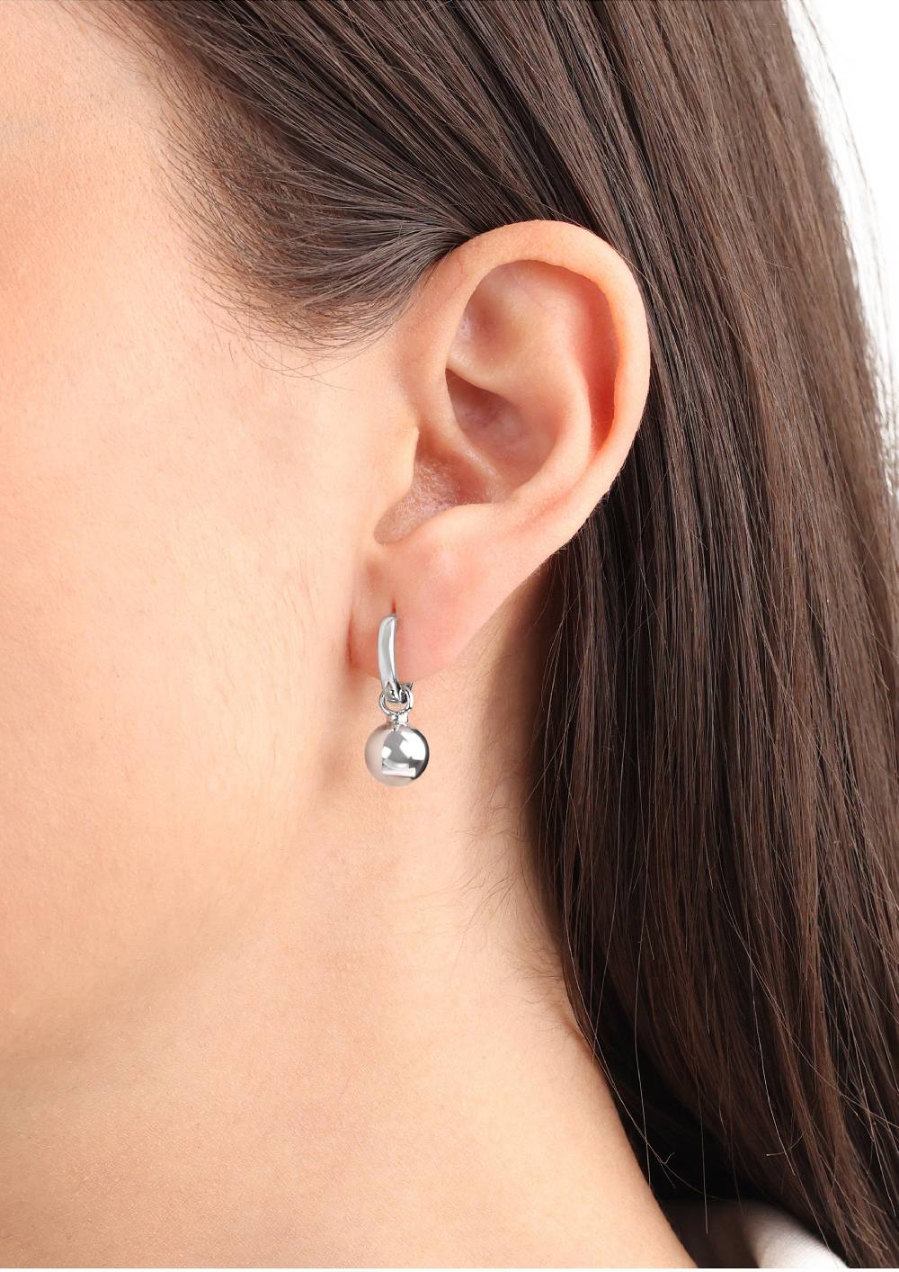 S.Oliver Silber-Ohrstecker In Perlen-Optik