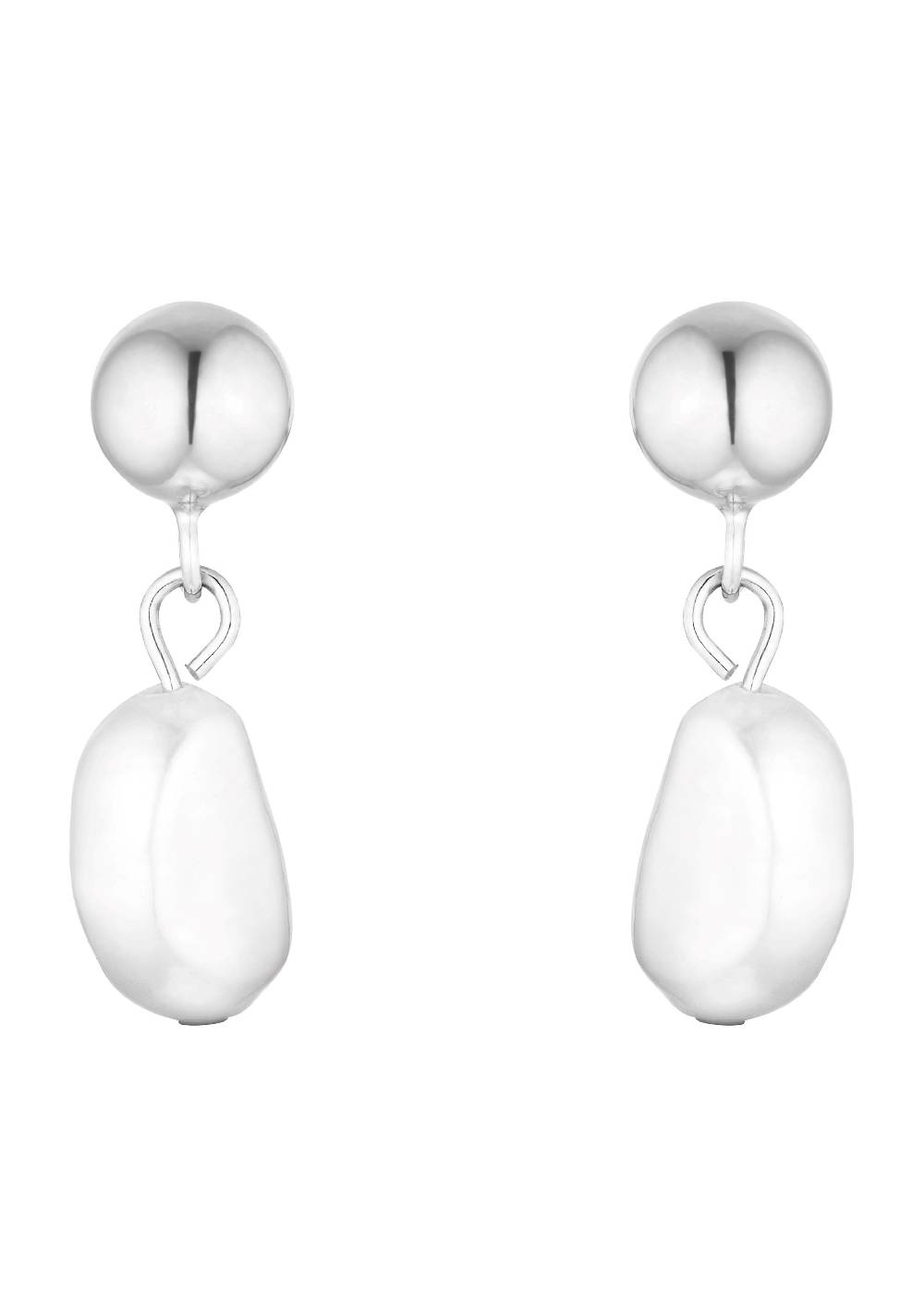 S.Oliver Silber-Ohrstecker Mit Perlenanhängern