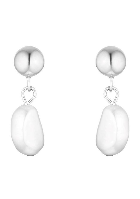 S.Oliver Silber-Ohrstecker Mit Perlenanhängern